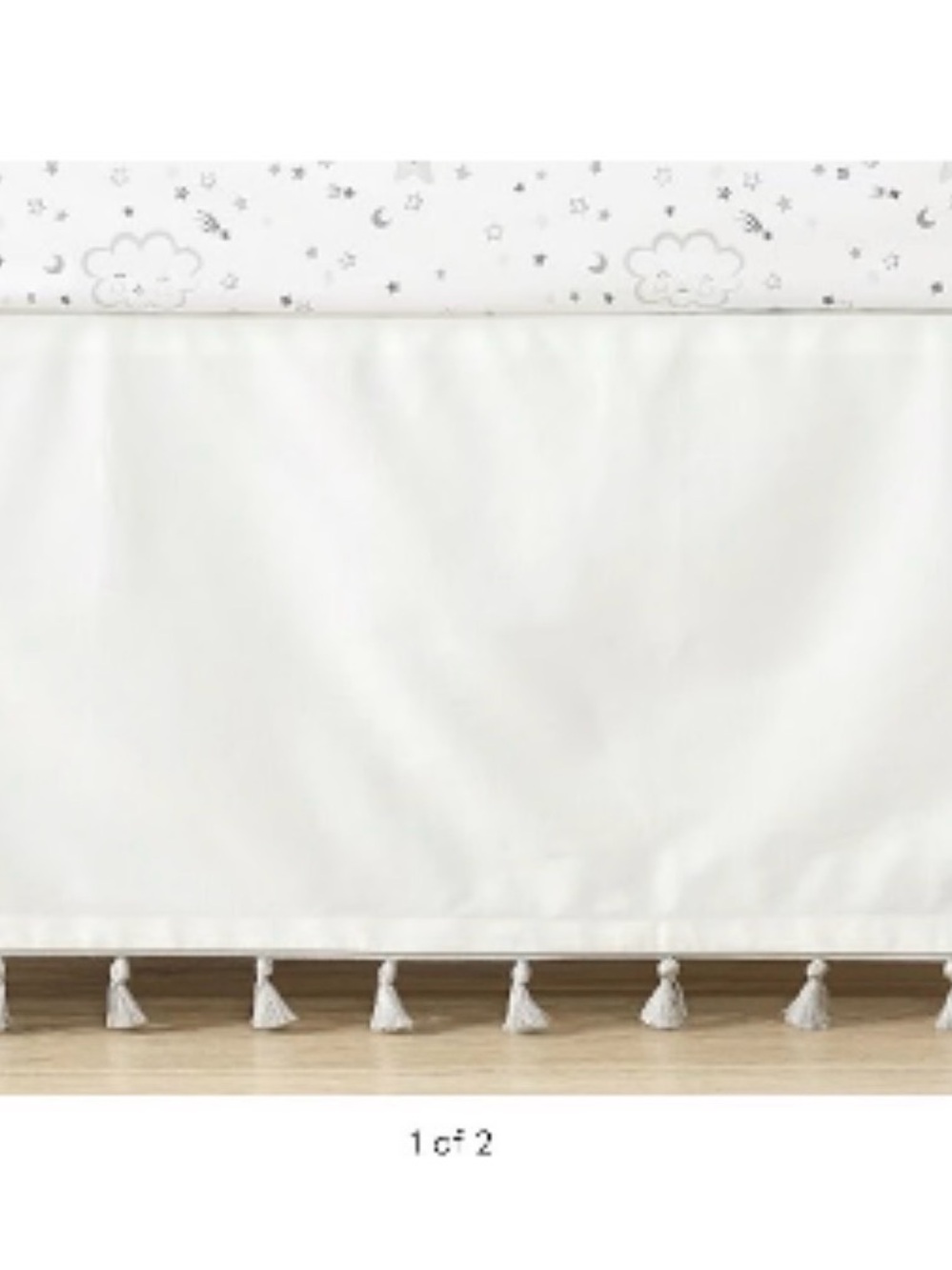 Pottery Barn Kids Silver Tassel Crib Skirt